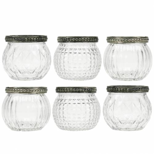 Floristik24 Lanterna de vidro Ø6,5cm H5,5cm 6pcs