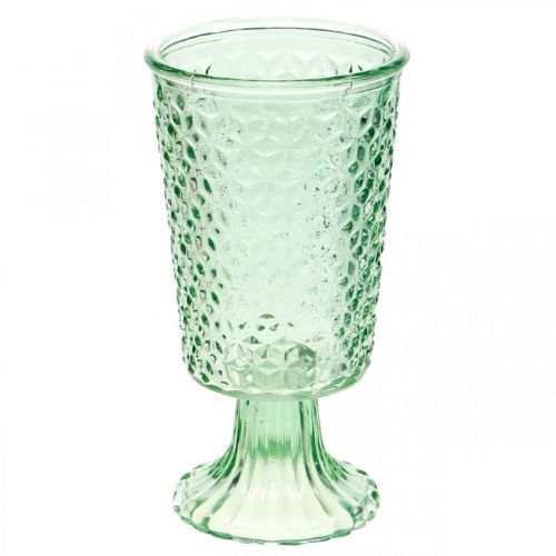 Floristik24 Lanterna de vidro, copo com base, recipiente de vidro Ø10cm A18,5cm