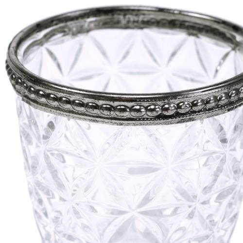 Floristik24 Lanterna de vidro antigo com aro de metal Ø7,5cm A7,5cm