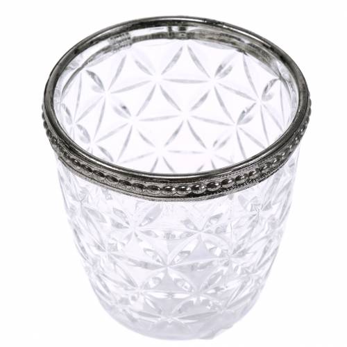 Floristik24 Lanterna de vidro antigo com aro de metal Ø7,5cm A7,5cm