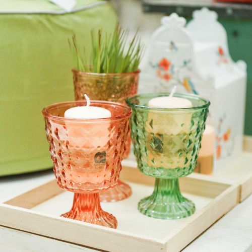 Floristik24 Lanterna de vidro Ø11,5cmA15,5cm turquesa