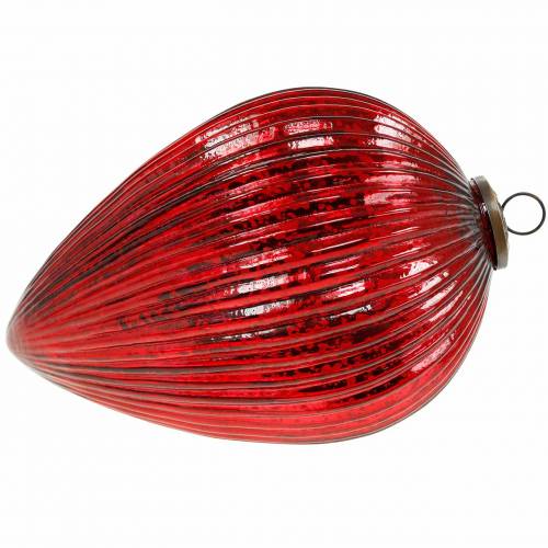 Floristik24 Decoração de Natal para pendurar torneira de vidro gigante vermelha de 27 cm