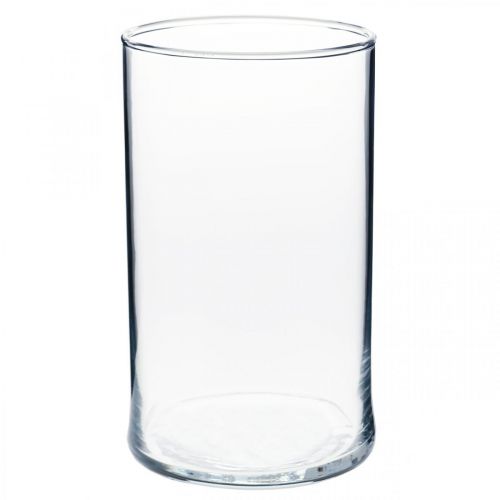 Vaso de vidro transparente cilíndrico Ø12cm H20cm