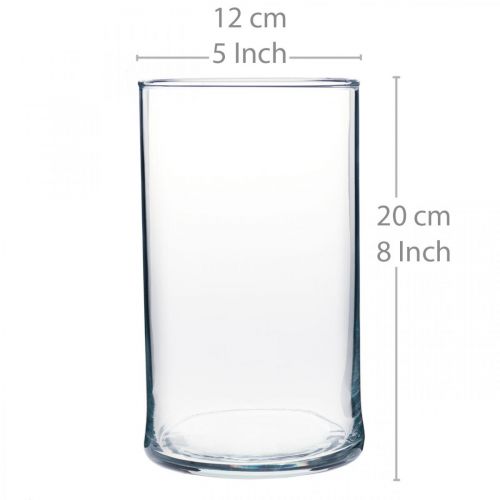 Itens Vaso de vidro transparente cilíndrico Ø12cm H20cm
