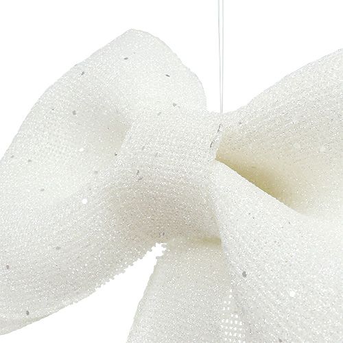 Floristik24 Laço brilhante para pendurar branco 32 cm x 42 cm