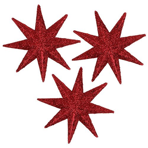 Floristik24 Estrela glitter vermelha Ø5cm 20 un