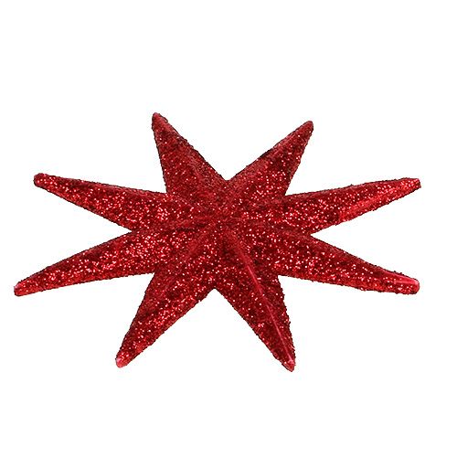 Floristik24 Estrela glitter vermelha Ø5cm 20 un