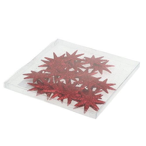Floristik24 Estrela glitter vermelha Ø5cm 20 un