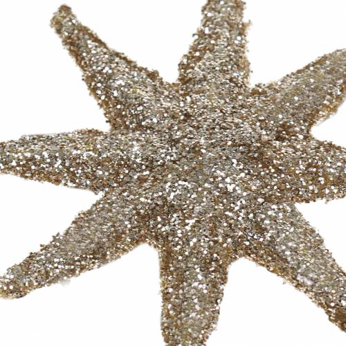 Itens Estrela decorativa glitter champagne 5cm 20pcs