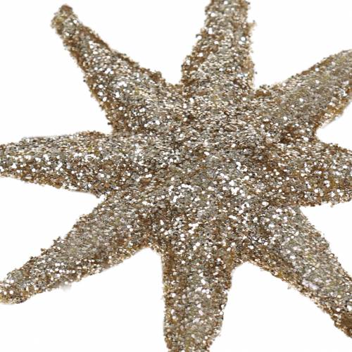 Floristik24 Estrela decorativa glitter champanhe 5cm 20 un