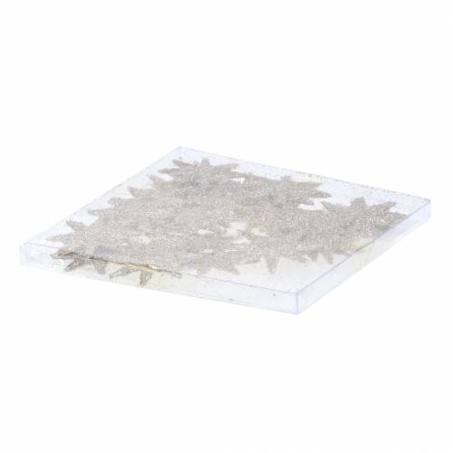 Floristik24 Estrela decorativa glitter champanhe 5cm 20 un
