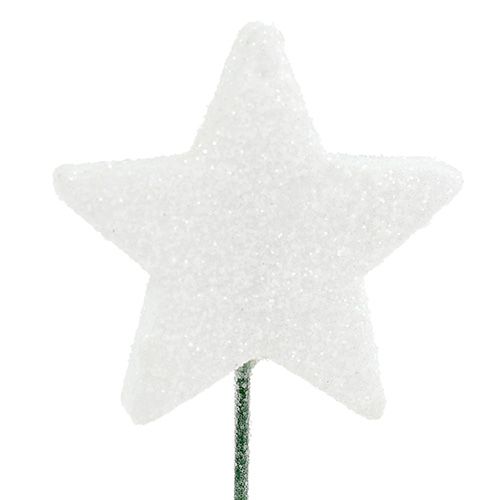 Itens Estrela brilhante em fio 5cm branco L23cm 48pcs