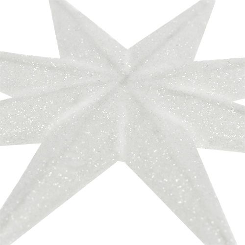 Itens Estrela glitter branca 10cm 12 unid.