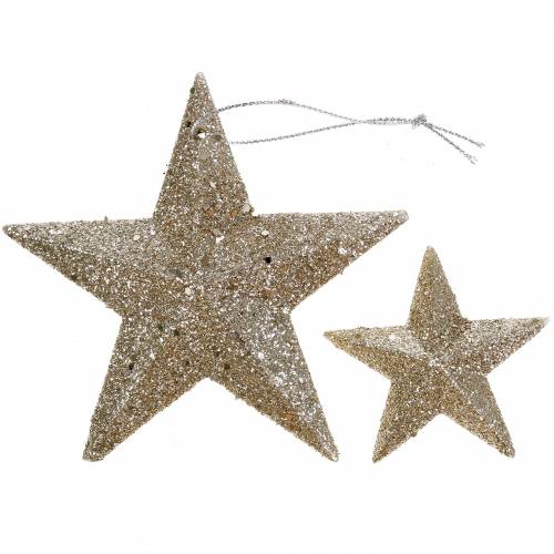 Glitter star champanhe 9.5/5cm 18pcs