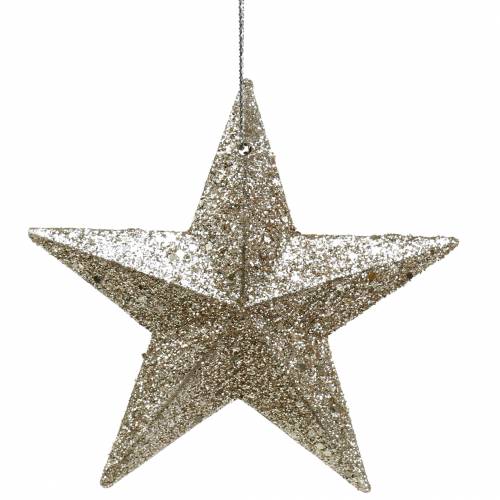 Itens Glitter estrela champanhe 9,5/5cm 18 un
