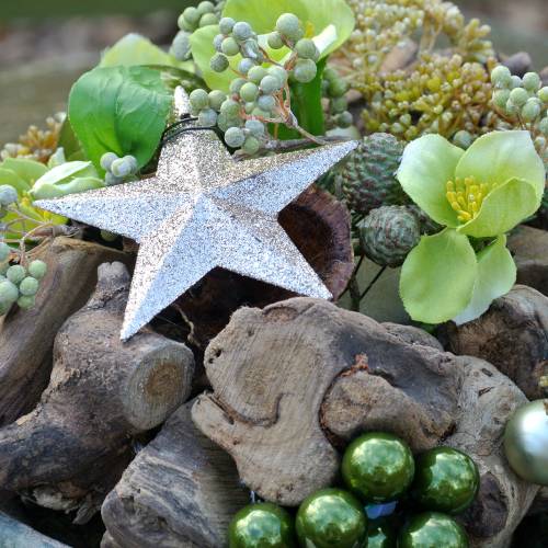 Itens Glitter estrela champanhe 9,5/5cm 18 un