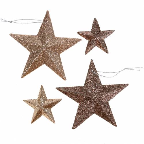 Floristik24 Glitter star gold mix 9,5 / 5cm 18pcs