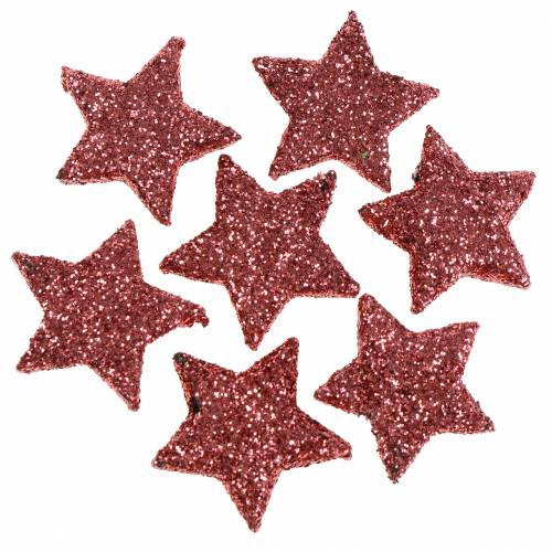 Floristik24 Estrelas brilhantes para espalhar coral 2,5 cm 48 un