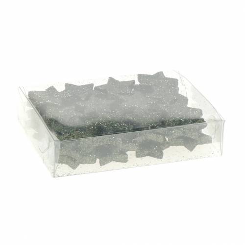 Floristik24 Estrela glitter verde 2,5cm 48 un