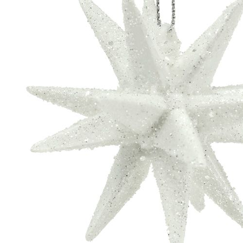 Floristik24 Estrelas brilhantes brancas de 7,5 cm 8 unidades