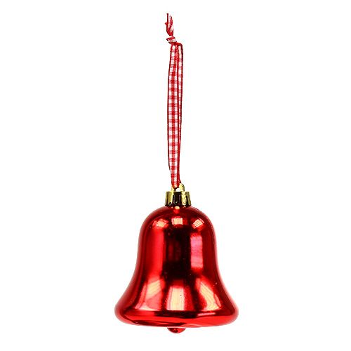 Floristik24 Bell vermelho para pendurar plástico 3pcs