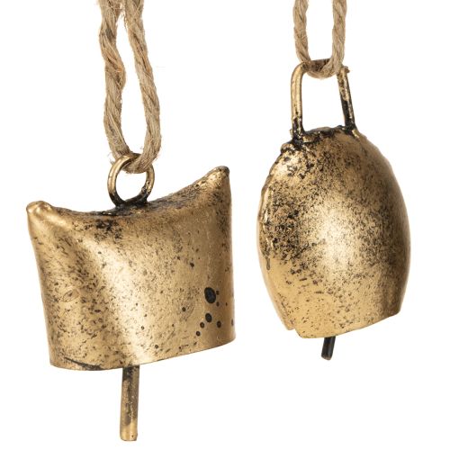 Floristik24 Sinos enfeites de árvore de Natal metal vintage dourado 5 cm 8 peças
