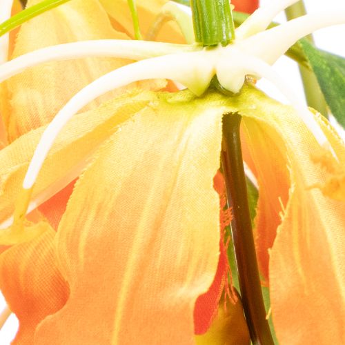 Flor artificial Gloriosa laranja com hastes longas para vasos, 80cm, 3 unidades. | Floristik24.pt