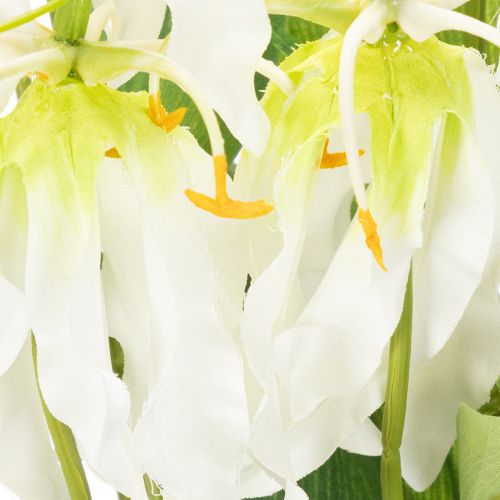 Flor artificial Gloriosa, branca e amarela, elegante ramo florido para decoração, 80 cm, 3 peças. | Floristik24.pt