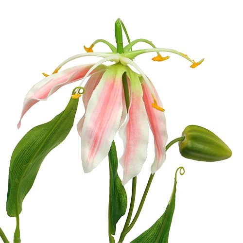 Floristik24 Gloriosa rosa-branco artificial 84 cm 3 unidades