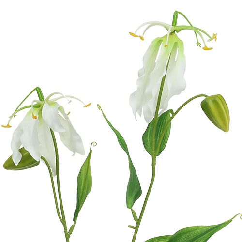 Floristik24 Gloriosa branca artificial 84cm 3pcs