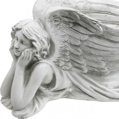 Floristik24 Anjo grave com tigela de planta Anjo de banho de pássaro deitado 39×18×18cm
