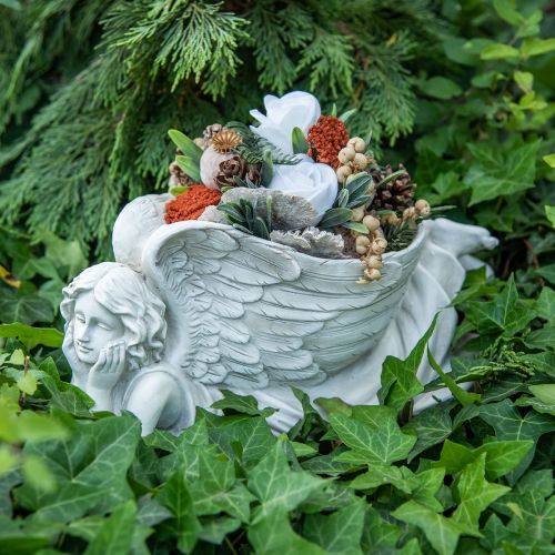Floristik24 Anjo grave com tigela de planta Anjo de banho de pássaro deitado 39×18×18cm