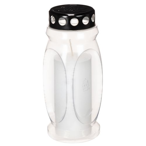 Lanterna funerária para vela com tampa preta de 23 cm comprar | Floristik24.pt