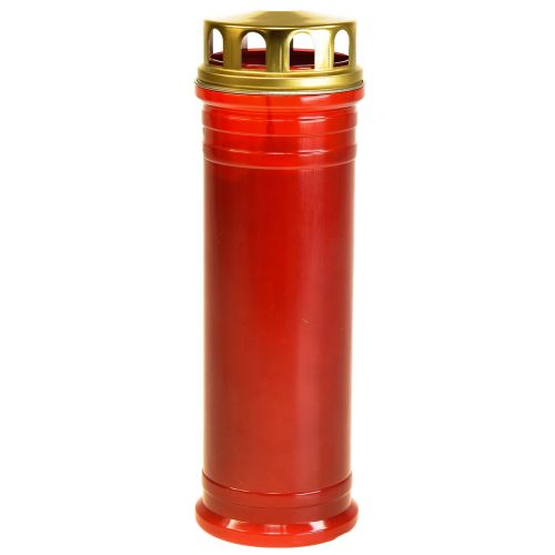 Vela grave de plástico vermelho 5 dias Ø7,5cm Alt.23cm