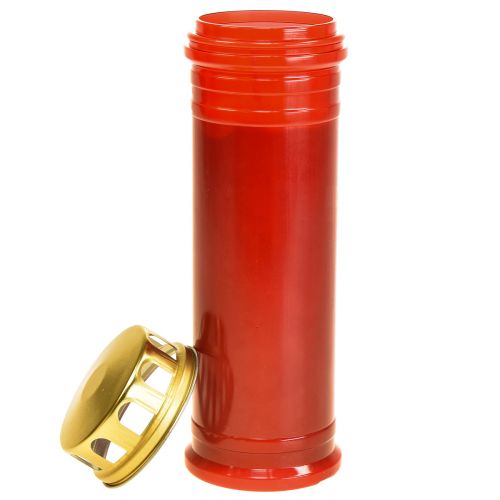Floristik24 Vela grave de plástico vermelho 5 dias Ø7,5cm Alt.23cm