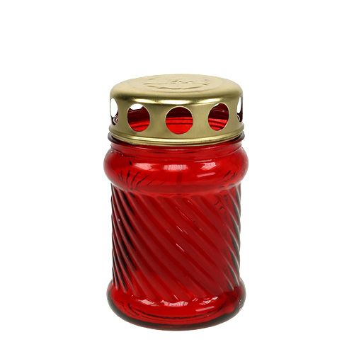 Floristik24 Velas graves feitas de vidro vermelho Ø6cm Alt.11cm 12 unidades