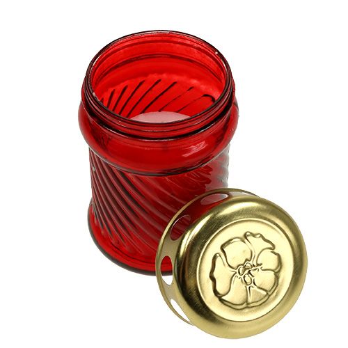 Itens Velas funerárias de vidro vermelho Ø6cm H11cm 12 peças