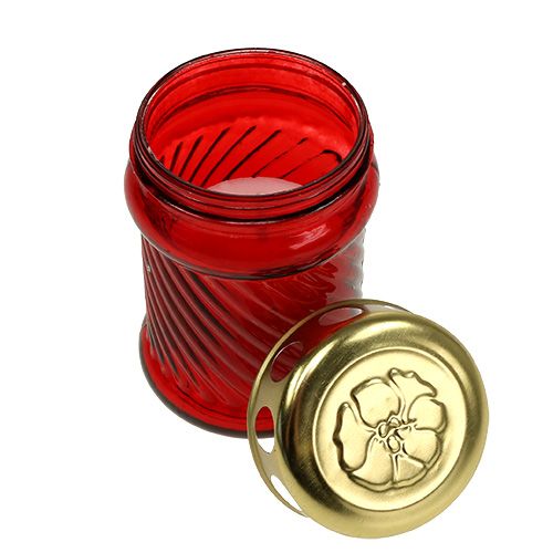 Itens Velas grave de vidro vermelho Ø6cm A11cm 12uds