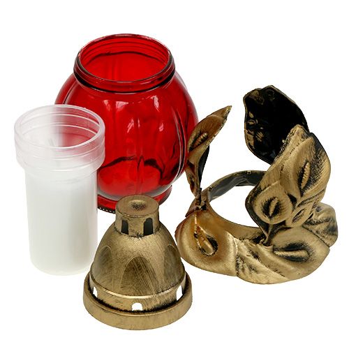 Floristik24 Luz grave vermelha Ø12,5cm Alt.19,5cm 6 unidades