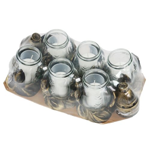 Floristik24 Grave light Ø12,5cm H19,5cm branco 6pcs