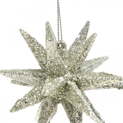 Itens Estrelas de glitter para pendurar champanhe na decoração da árvore de natal 7,5 cm 8 peças