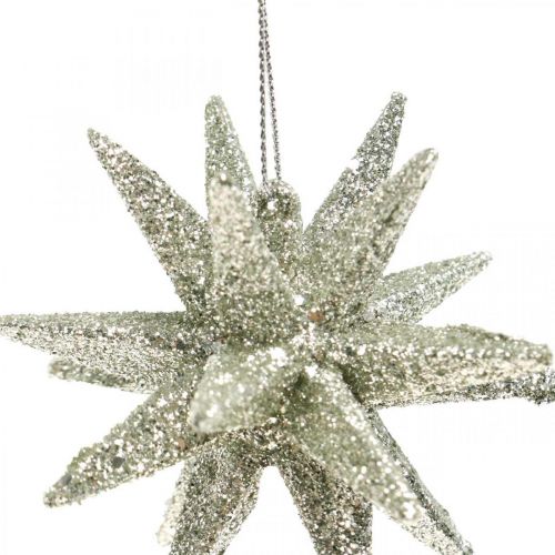 Floristik24 Estrelas de glitter para pendurar champanhe na decoração da árvore de natal 7,5 cm 8 peças