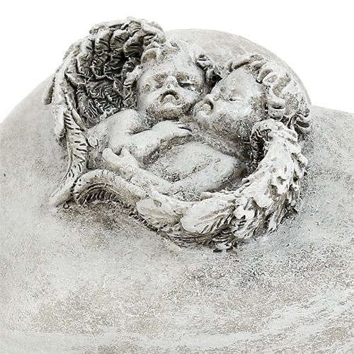 Floristik24 Corações de decoração de sepultura com anjo 9 cm 3 unidades