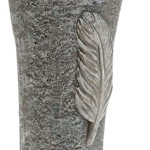 Floristik24 Vaso sepulcral com cinza pena 25,5 cm 2 unidades