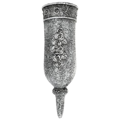 Floristik24 Enfeites de sepultura flores funerárias, vaso de sepultura com espiga de chão L19cm