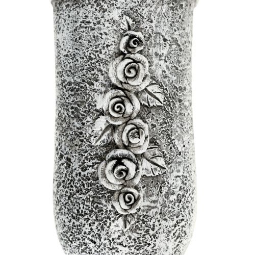 Floristik24 Enfeites de sepultura flores funerárias, vaso de sepultura com espiga de chão L19cm