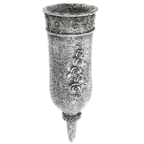 Floristik24 Enfeites de sepultura flores funerárias, vaso de sepultura com espiga de chão L19cm