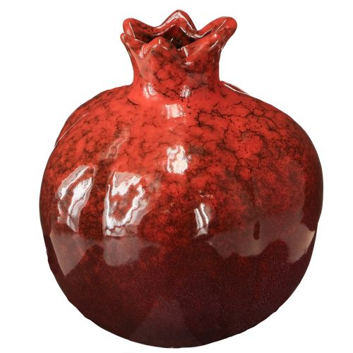 Itens Vaso decorativo romã cerâmica vermelho marrom Ø10,5cm H12cm