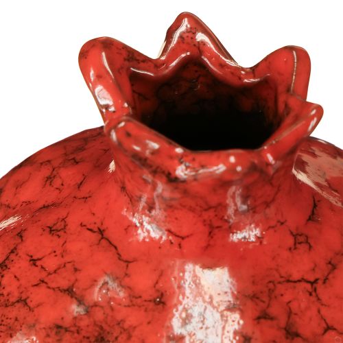 Itens Vaso decorativo romã cerâmica vermelho marrom Ø10,5cm H12cm
