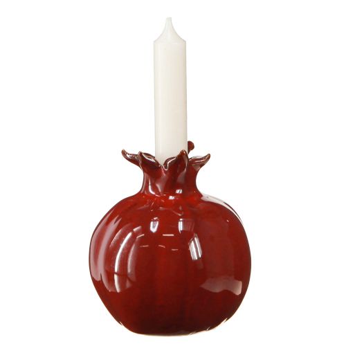Floristik24 Castiçal de cerâmica romã para velas em bastão Alt.15cm 2 unidades